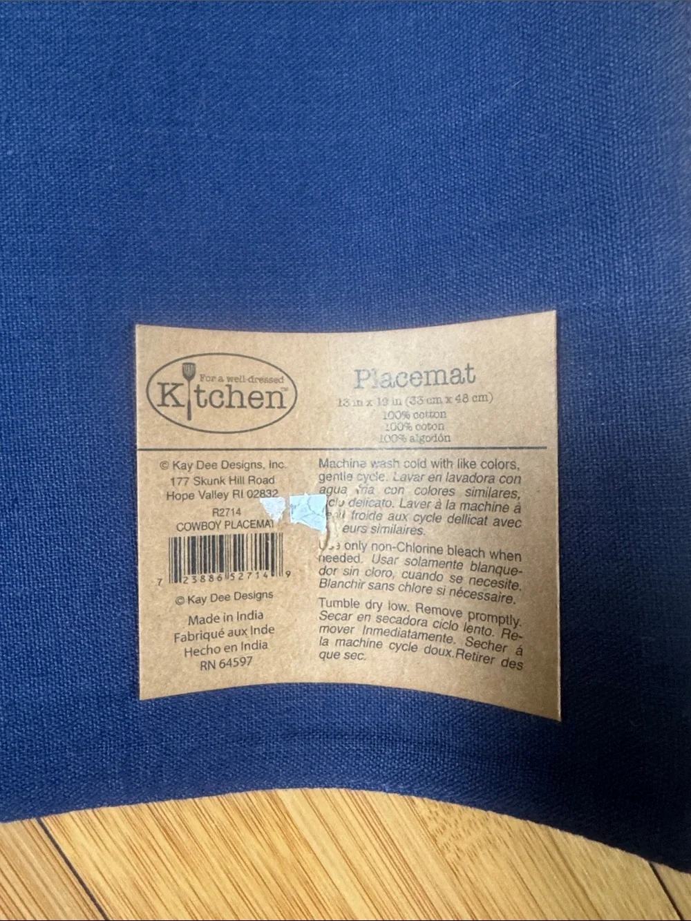 Southwestern Kokopelli Stripe Placemats - Teal, Tan, Brown - set of 4